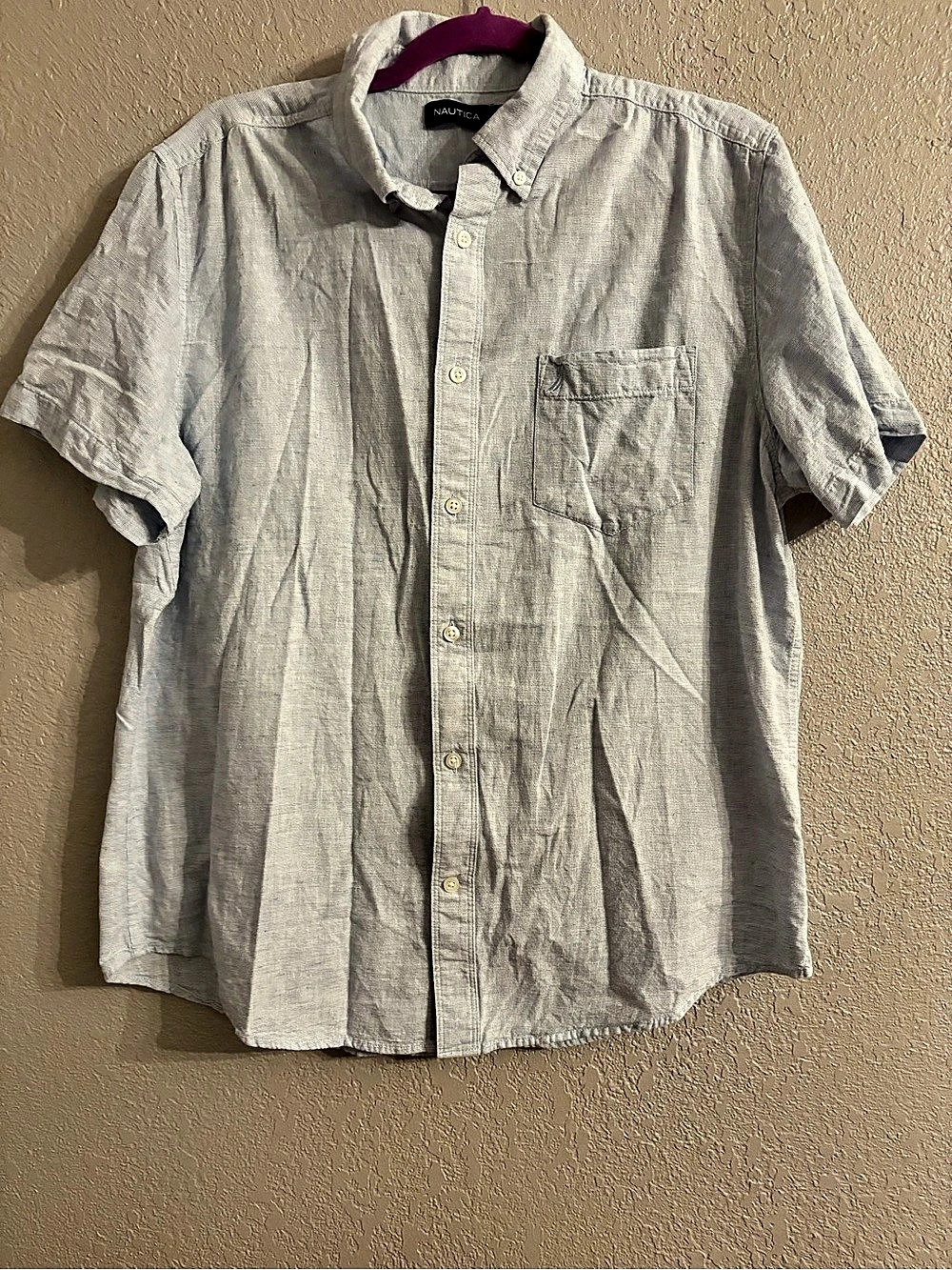 Nautica Short-Sleeve Button-Up Shirt Men's Button Down Shirt